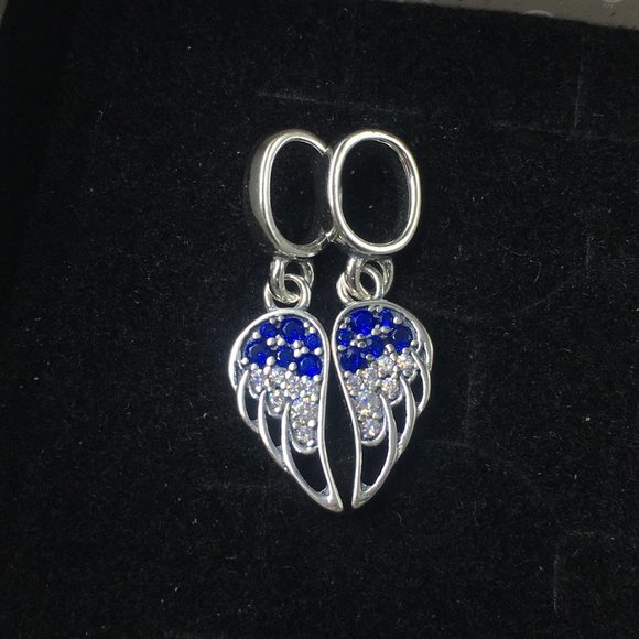Pandora Sparkling Splitable Angel Wings Dangle Charm - Picture 1 of 5